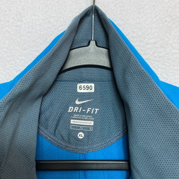 Nike Activewear Shirt Womens XL Blue 1/2 Zip Pullover Swoosh Dri-Fit Pullover - Picture 6 of 11